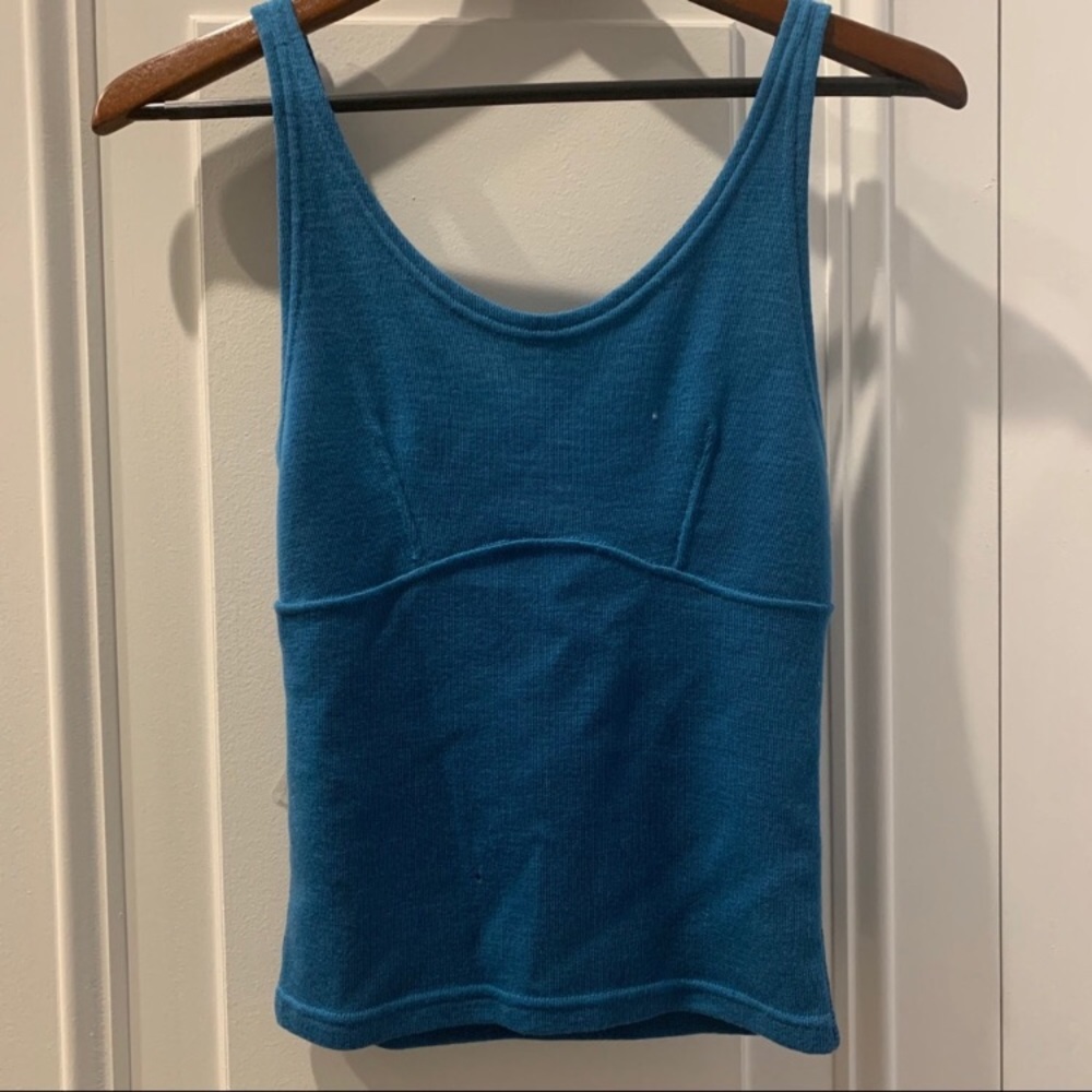Balenciaga blue top 100% wool low back